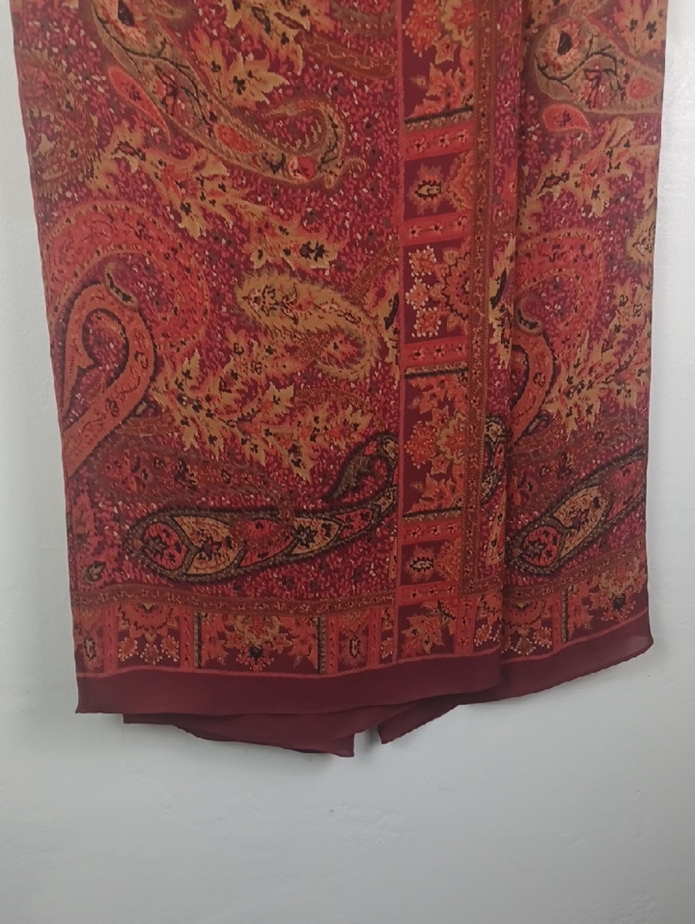 Anthracite 100% Silk Paisley Maxi Skirt Boho Gypsie Carefree Style - Picture 2 of 15